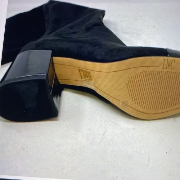 Black velvet above knees boots Pantene leather toe - Picture 6 of 16